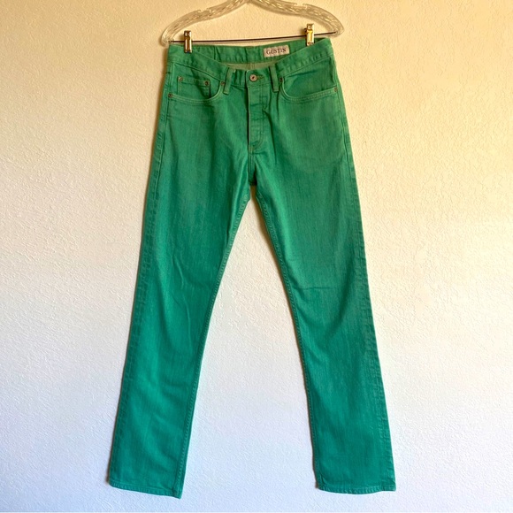 Gustin Jeans Gustin Straight Raw Selvage Green Jeans Pants Mens 33x33 Excellent Condition